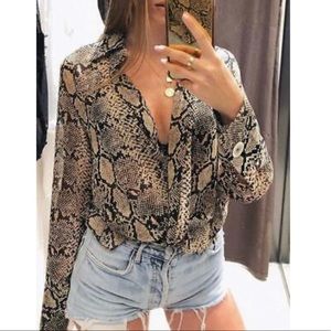 ZARA Snake-Print Blouse